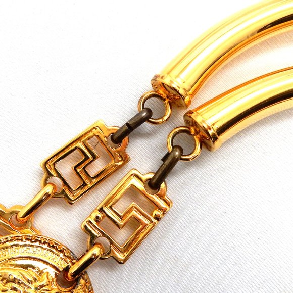 Versace Gold Medusa Leather Hand bag! Stunning! - Picture 10 of 13